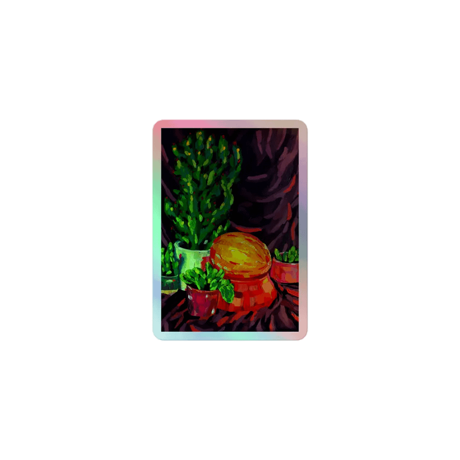Eclectic Colorful Cacti Garden Sticker product image (3)