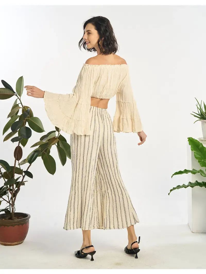Off Shoulder Butterfly Sleeve Crop Top product image (3)