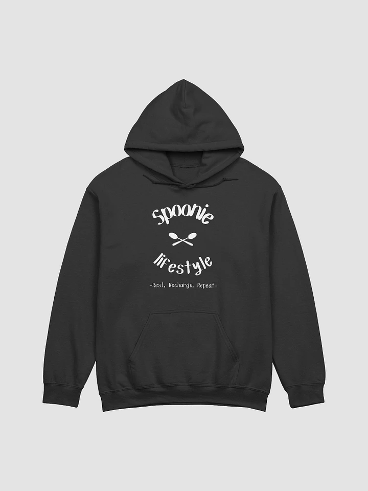 Spoonie Lifestyle- Rest, Recharge, Repeat Hoodie-White Print product image (3)