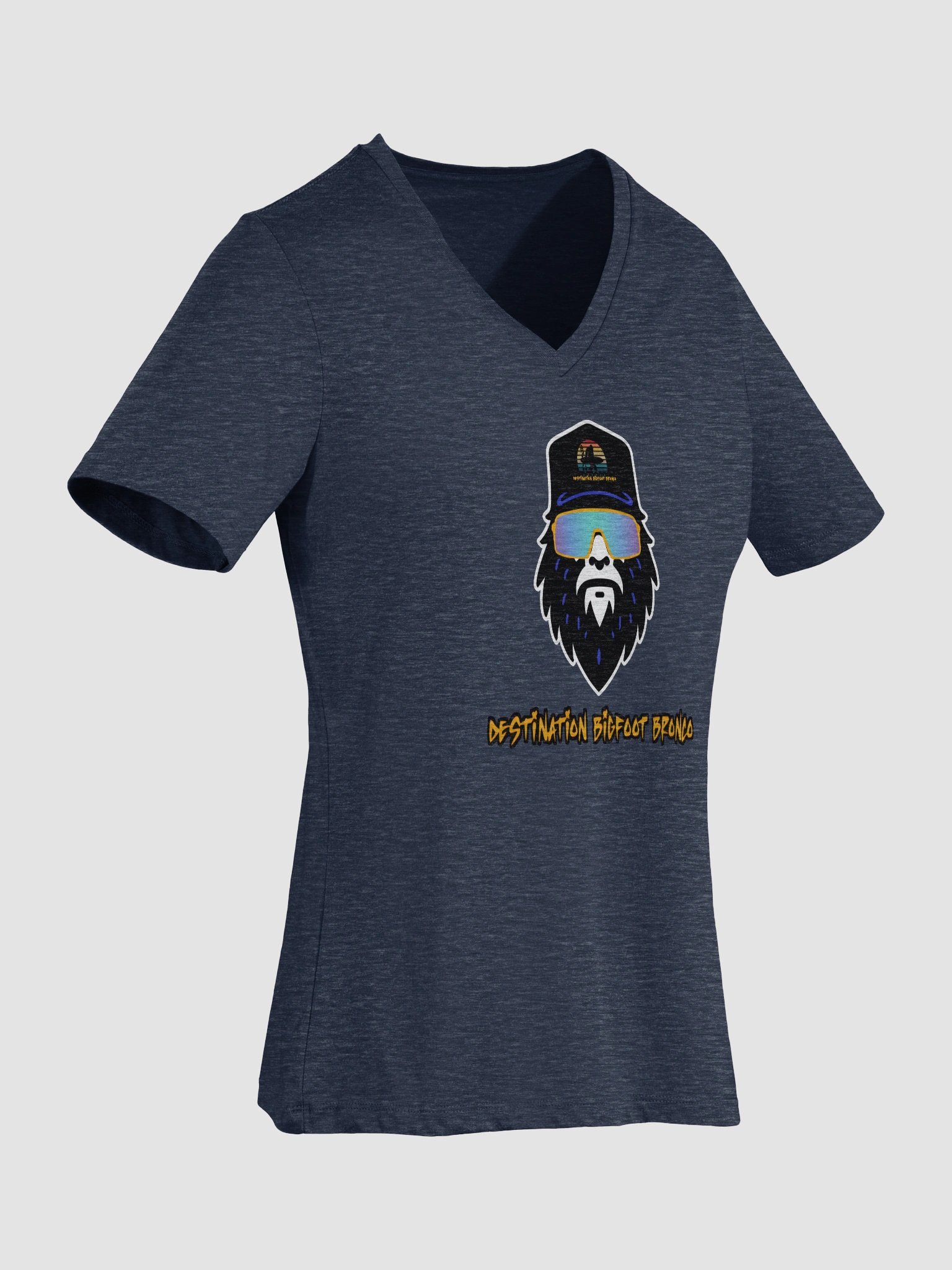 Destination Bigfoot Bronco Bigfoot Logo Bella+Canvas Women's Relaxed V-Neck T-Shirt (Multiple Color Options) product image (57)