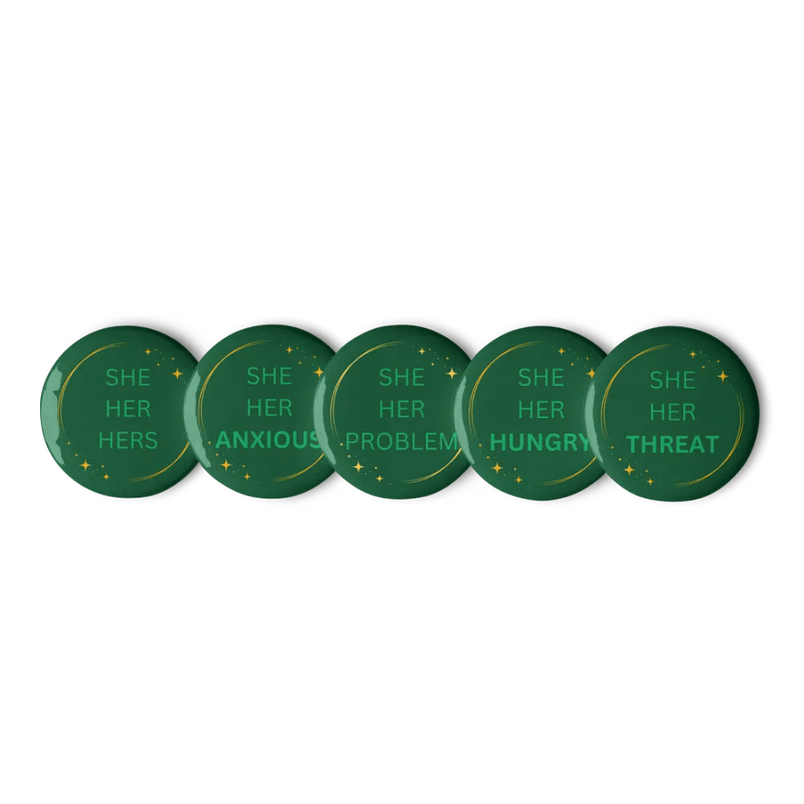 She/Her Pronoun Pins - Green product image (3)