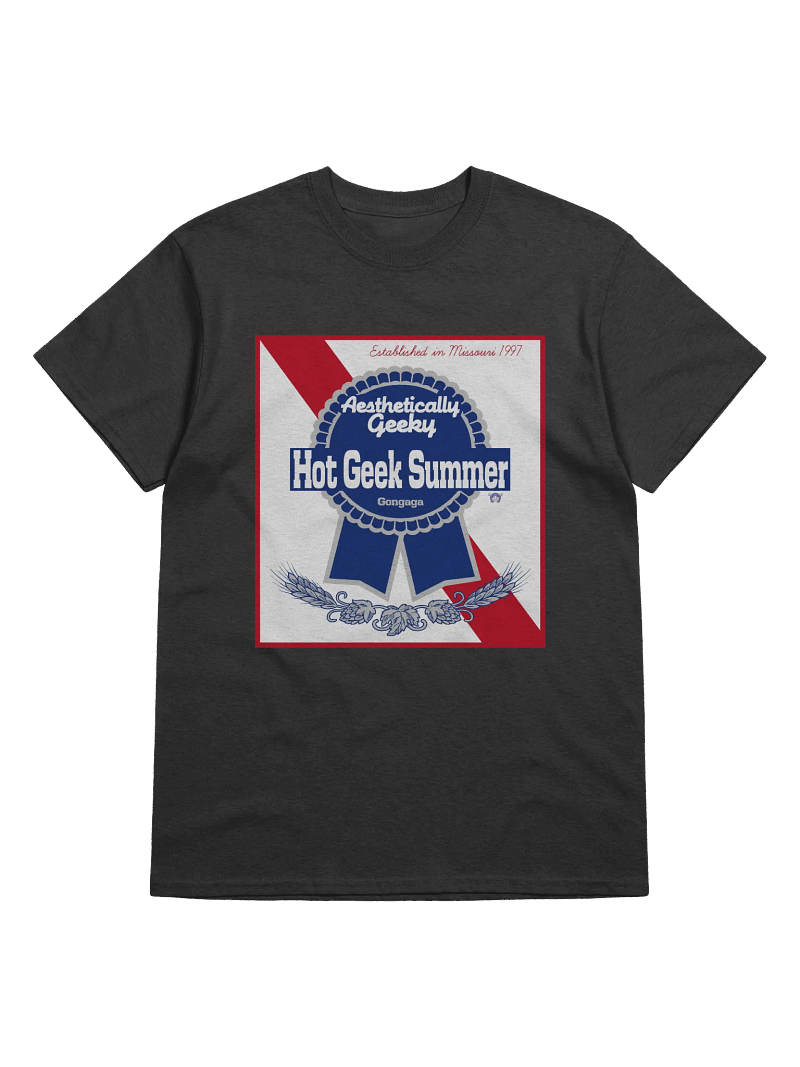 Aesthetically Geeky Hot Geek Summer Pabst Blue Ribbon Parody T-Shirt
