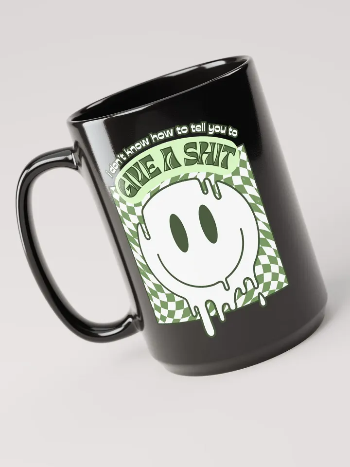 GIVE A SH*T black glossy mug product image (1)