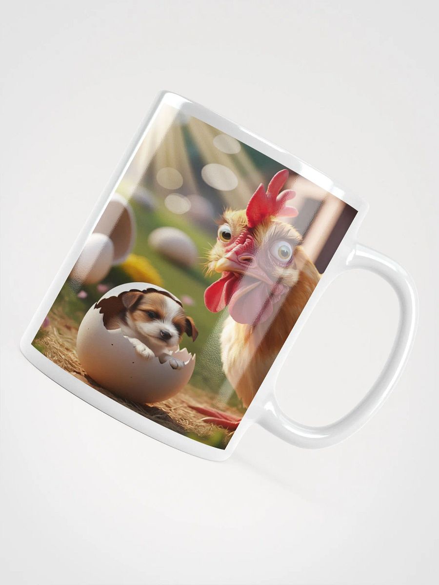 Shocked Chicken & Puppy Glossy White Mug product image (4)