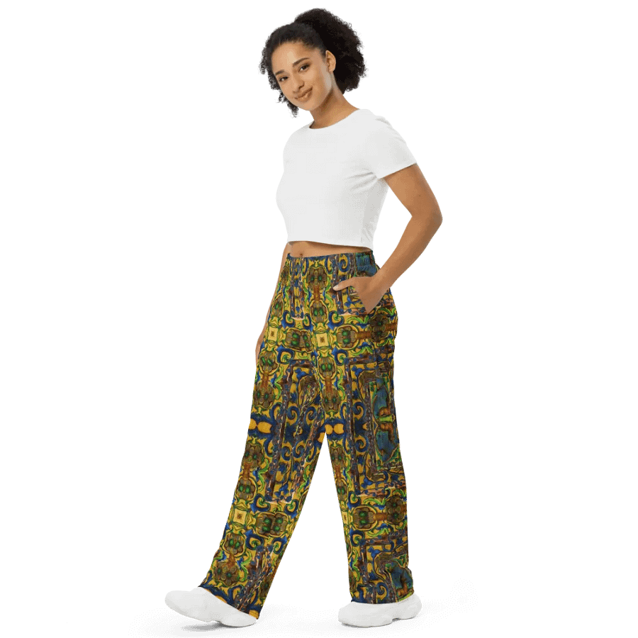 Medieval Kaleidoscope With Unicorns Wideleg Pants product image (4)