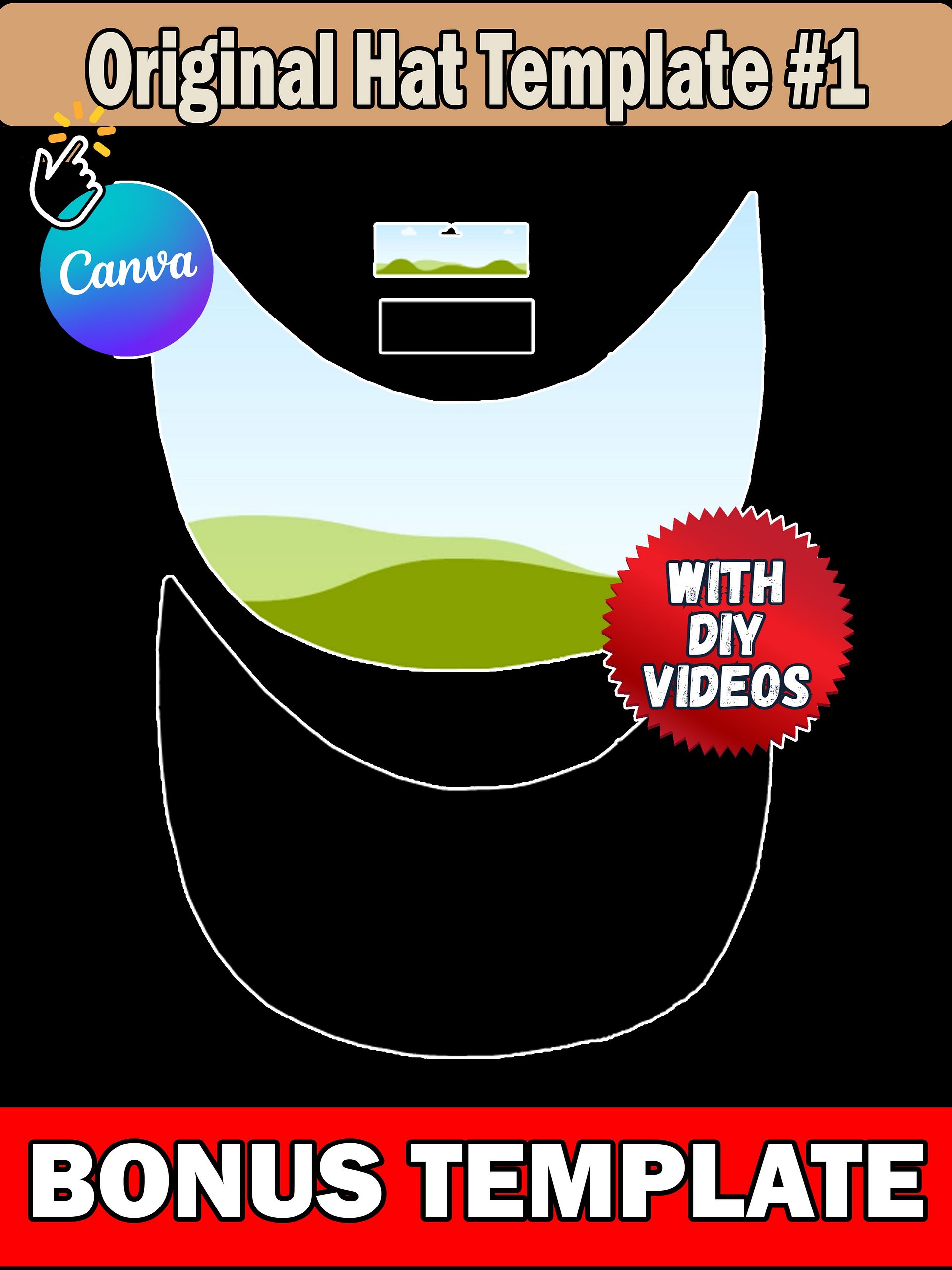 9 PNG Custom Hat Templates - Color Chart - with Bonus Editable Canva Template - Photoshop and PNG product image (2)