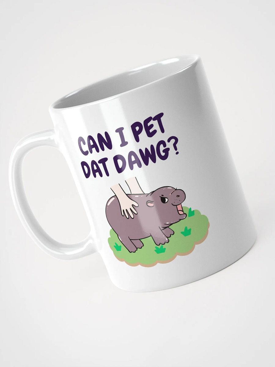 MOODENG'S CAN I PET DAT DAWG? WHITE GLOSSY MUG product image (3)