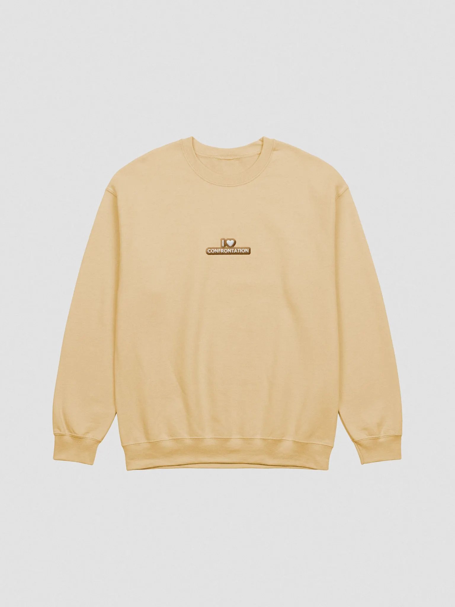 I <3 Confrontation embroidered crewneck (brown + white design) product image (5)