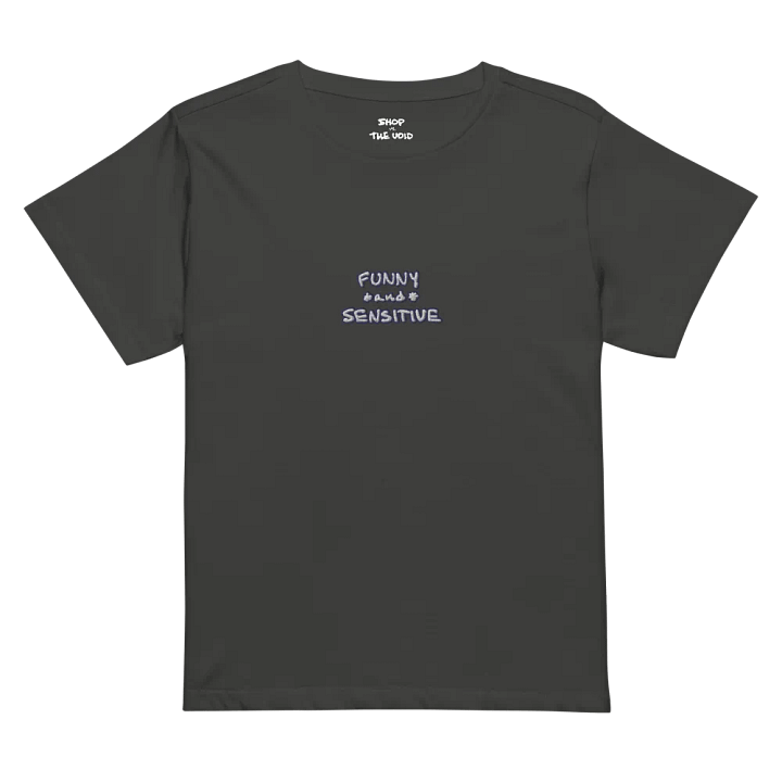 FUNNY *and* SENSITIVE (lined design) embroidered waist length t-shirt product image (21)