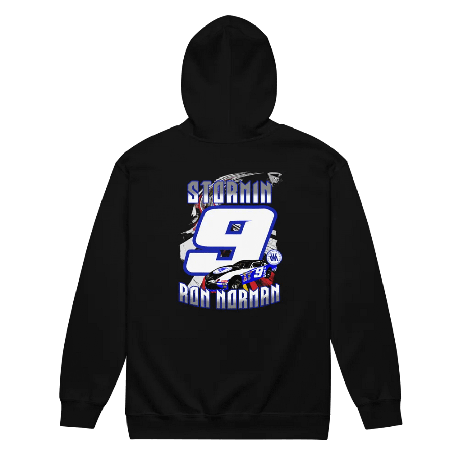 Stormin Ron Norman #9 Full Zip Hoodie front logo/full back print product image (7)