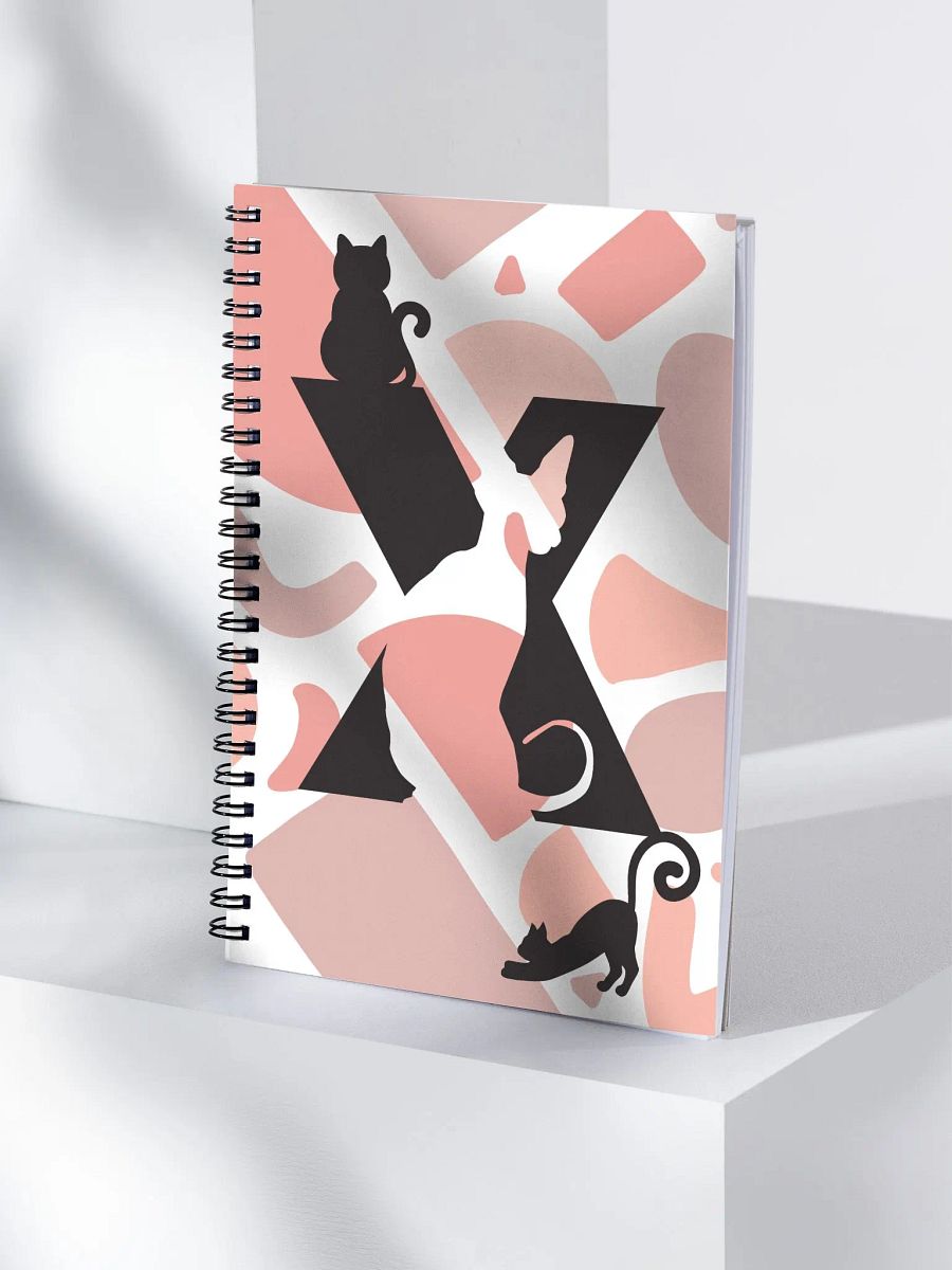 Monogram Letter X Cat Lover Geometric Pinks Notebook product image (4)
