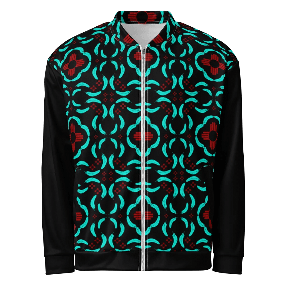 New Mexico Zia Turquoise Feathers Bomber Jacket product image (6)