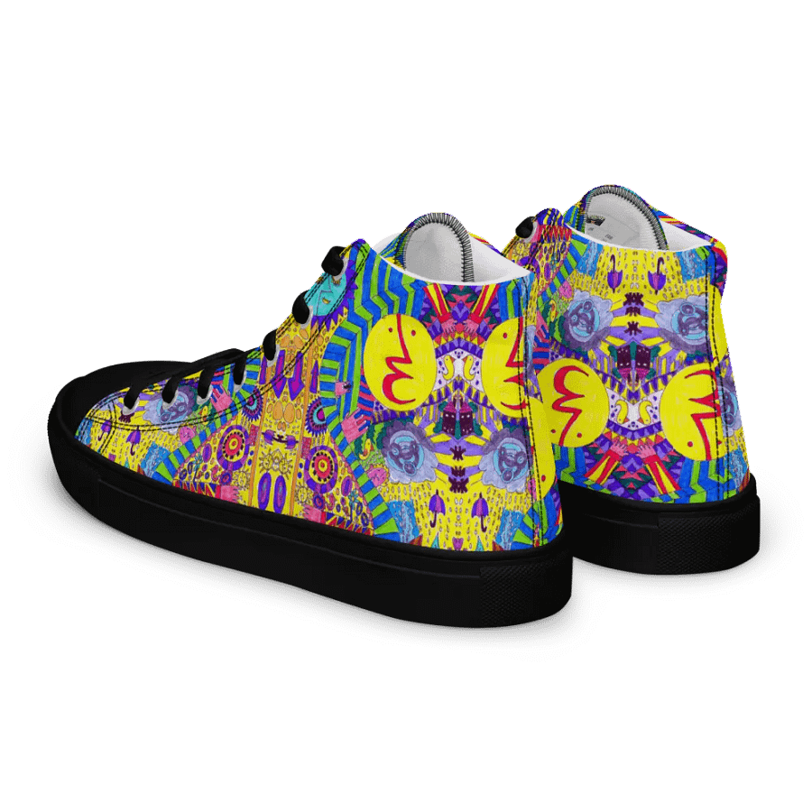 Abstract Colourful Doodle Ladies High Top Canvas Shoes product image (10)