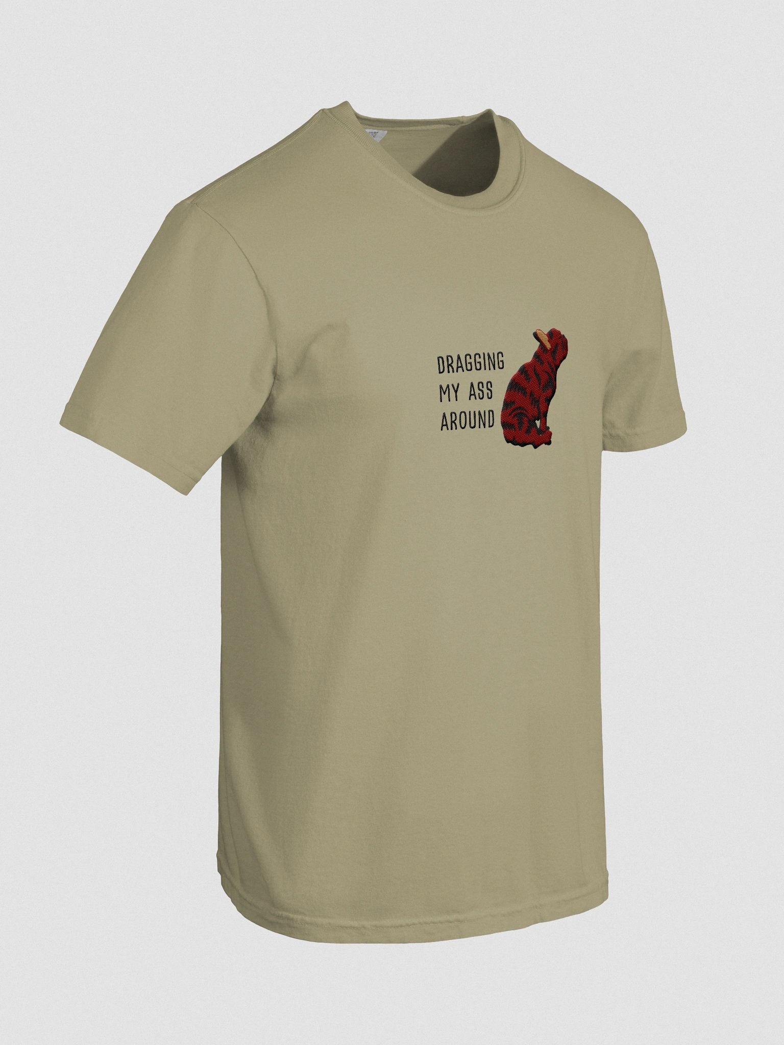 Dragging My Ass Around T-Shirt(Embroidered) of a French Bulldog(Brindle) product image (11)