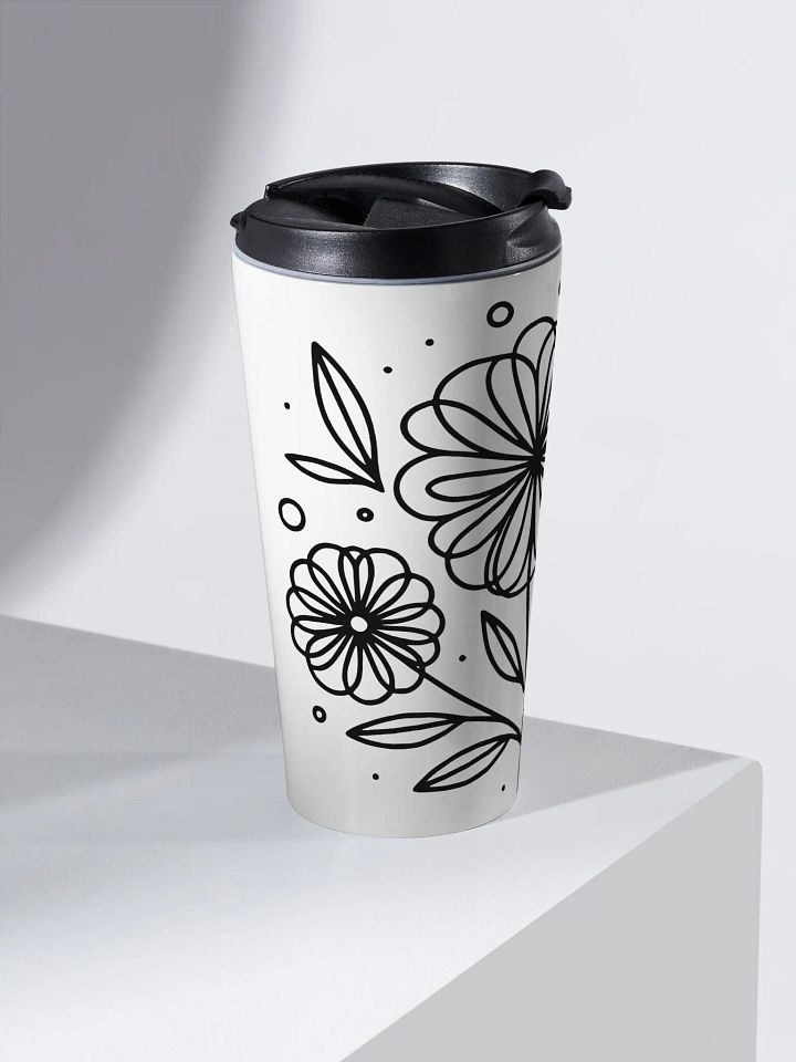 Line Art Flower Design Travel Mug product image (2)