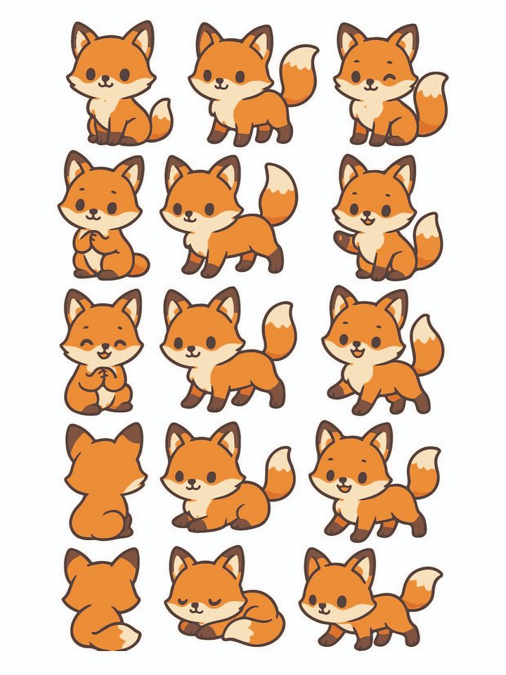 FOX Doodles Vector Graphics Instant Download product image (1)