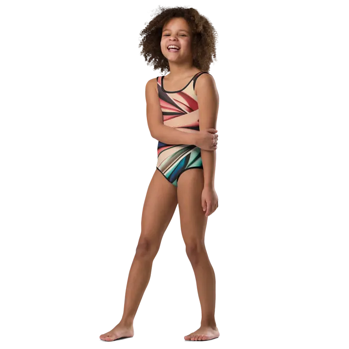 TDS Music Kids Abstract Swimsuit in Vibrant Colors (Sizes 2T-7) product image (1)