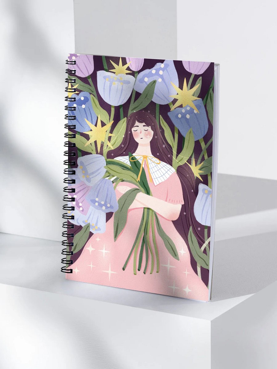 Starry Floral Night Illustration by Elrene Spiral Notebook product image (4)