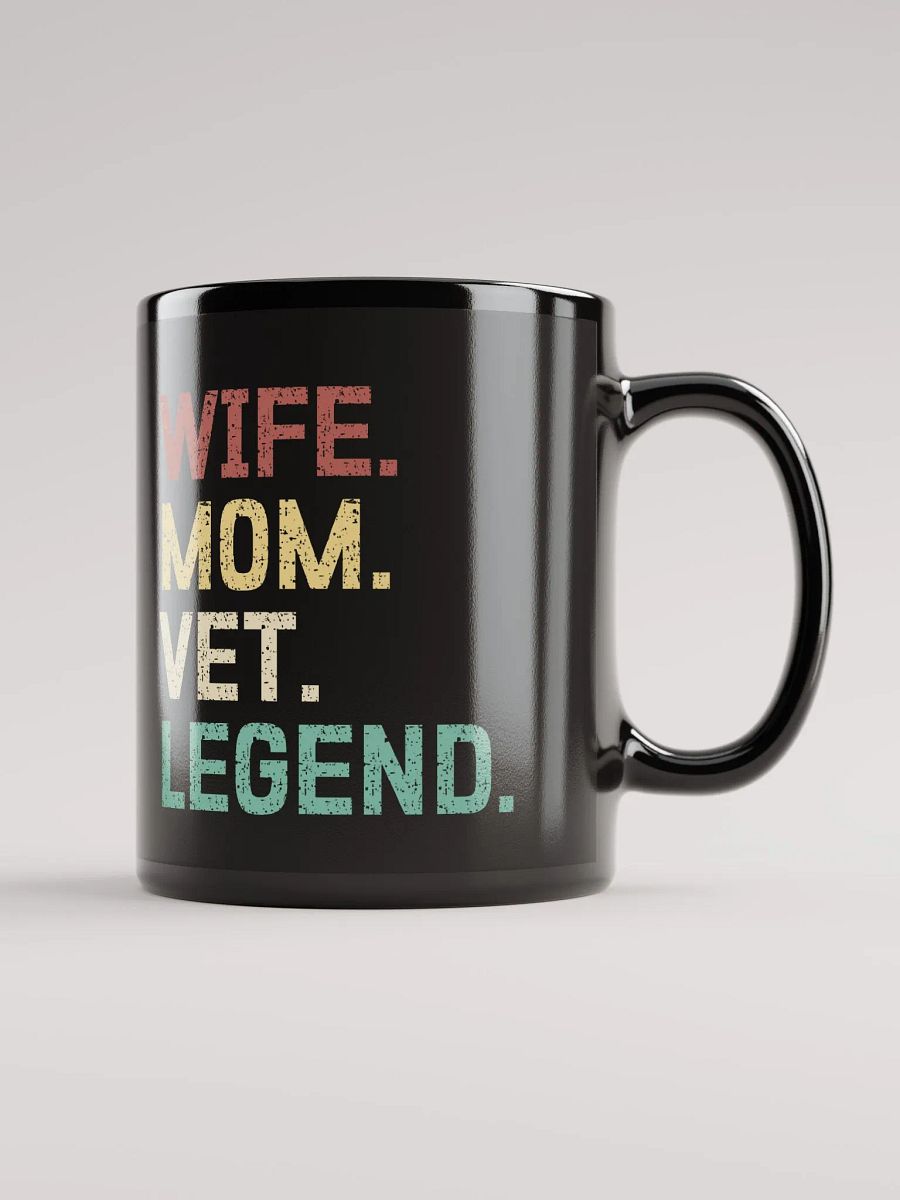 "Wife-Mom-Vet-Legend" black glossy mug product image (6)