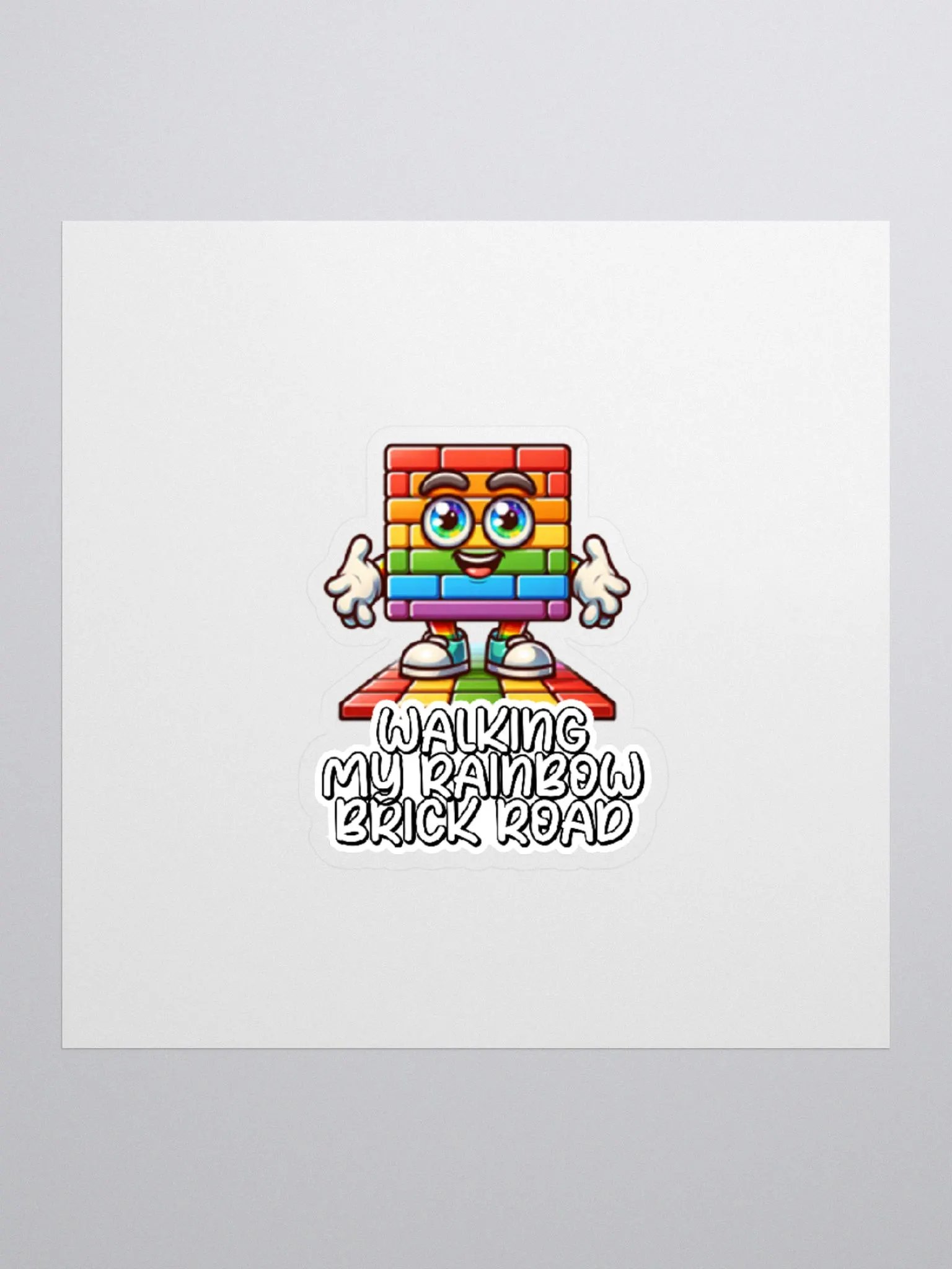 Walking My Rainbow Brick Road Sticker-LGBTQIA+ Sticker-Rainbow Sticker product image (1)