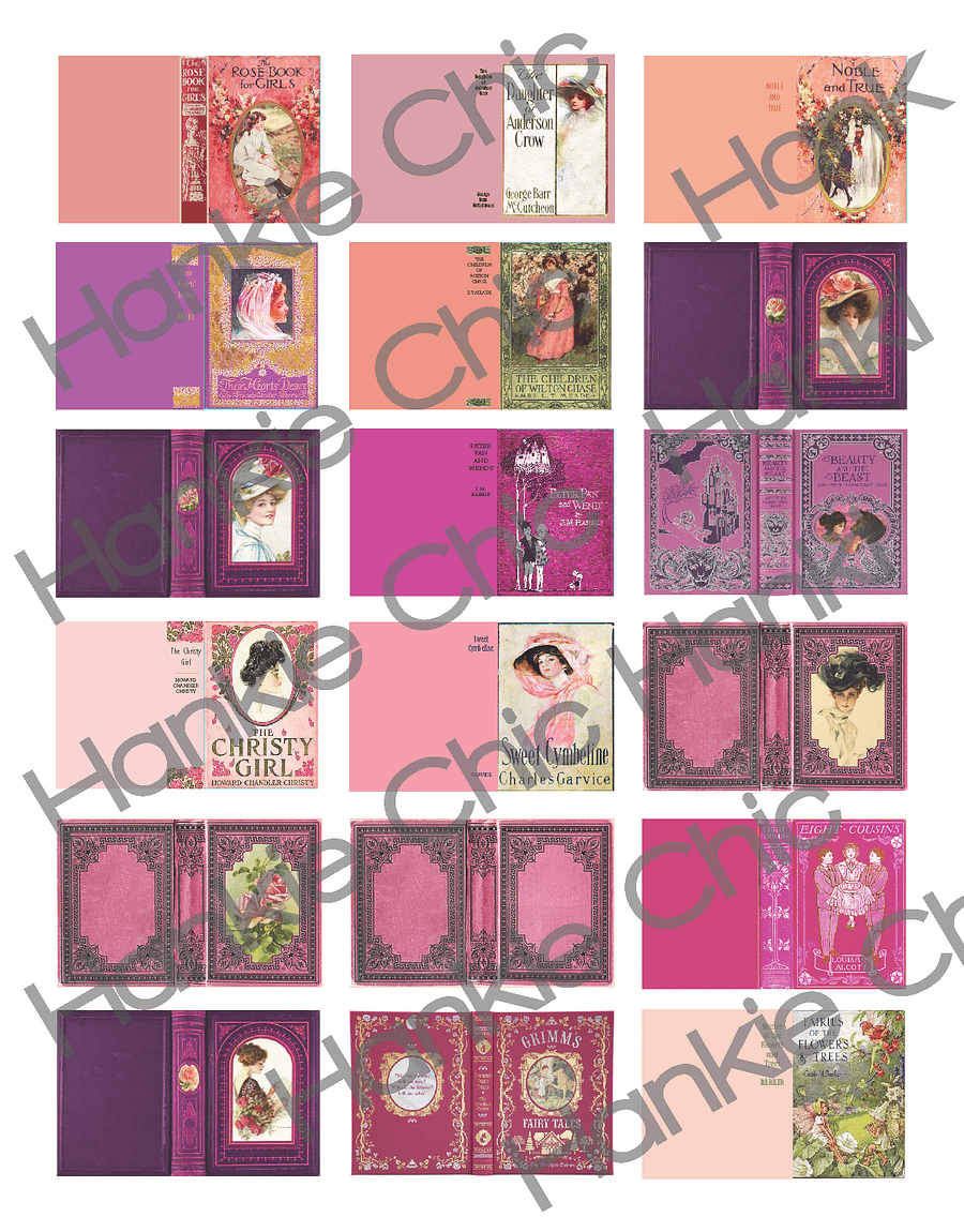 1:6 scale printable PDF books for 12