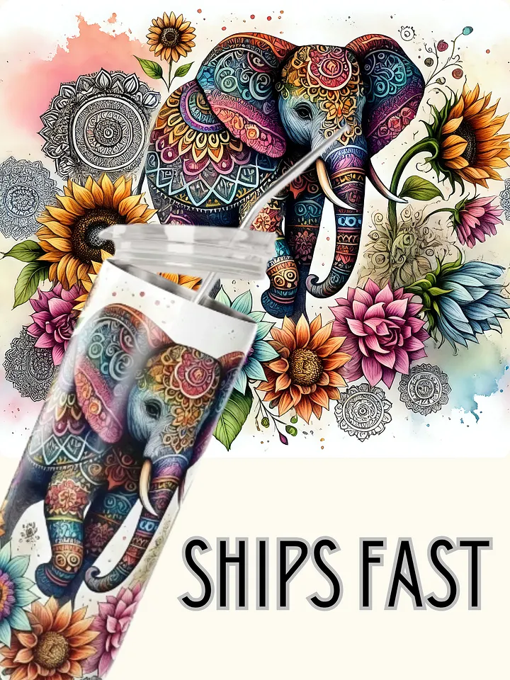 Exotic Elephant Stainless Steel Tumbler product image (1)