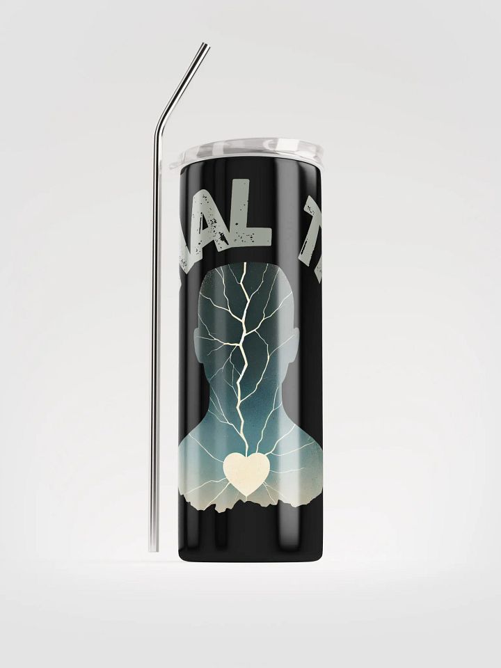 Stainless Steel Tumbler silhouette design and 'EMOTIONAL THUNDER' text. product image (1)
