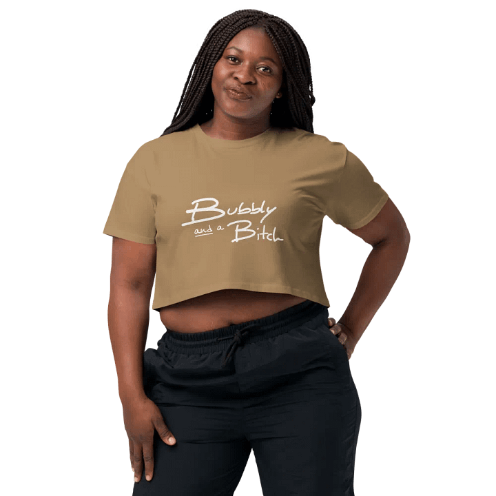 Bubbly and a B*tch (white design) printed cotton crop top product image (13)