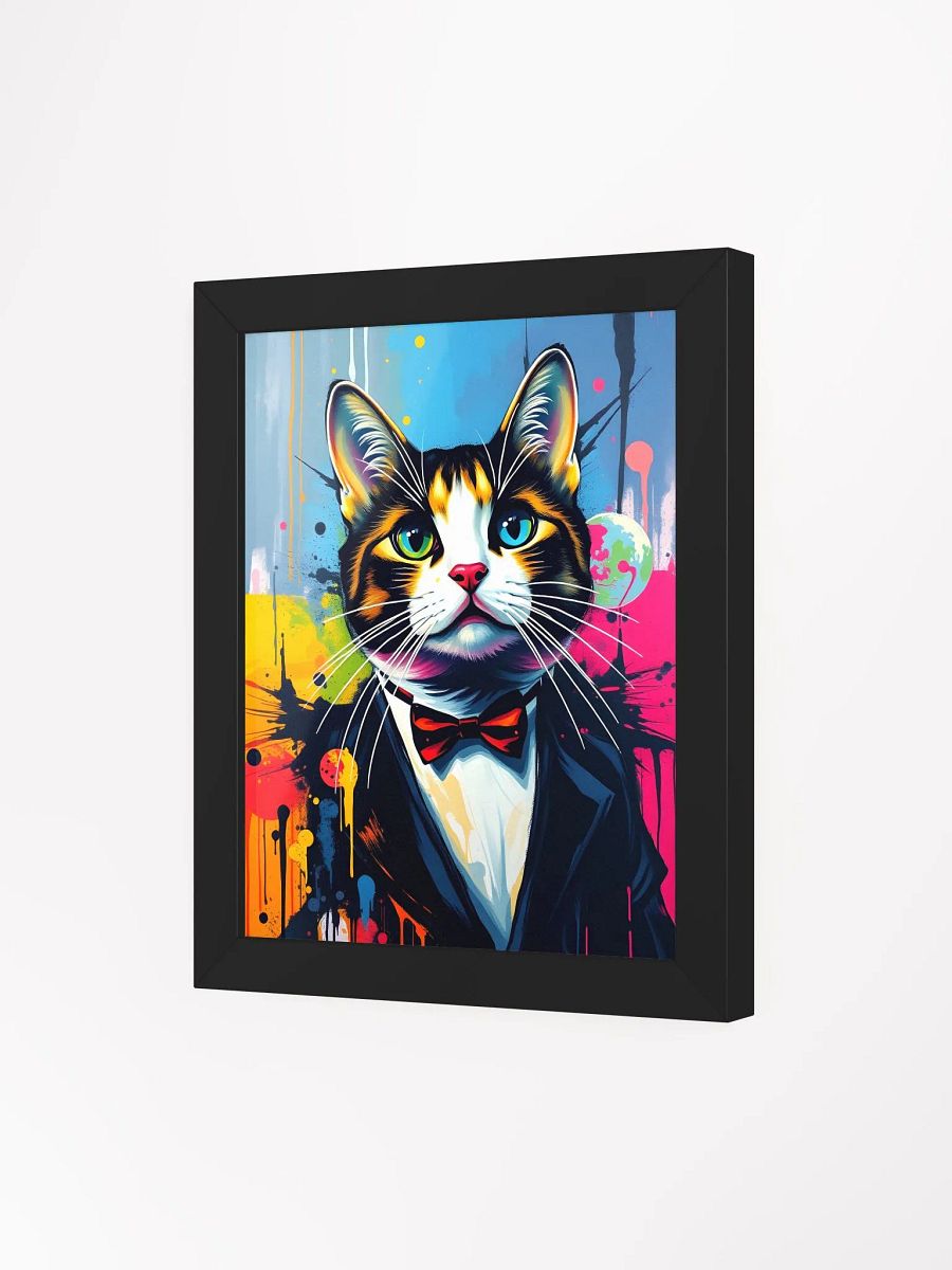 Now THAT is a tuxedo CAT! Vibrant Ayous Wood Framed Matte Print product image (14)