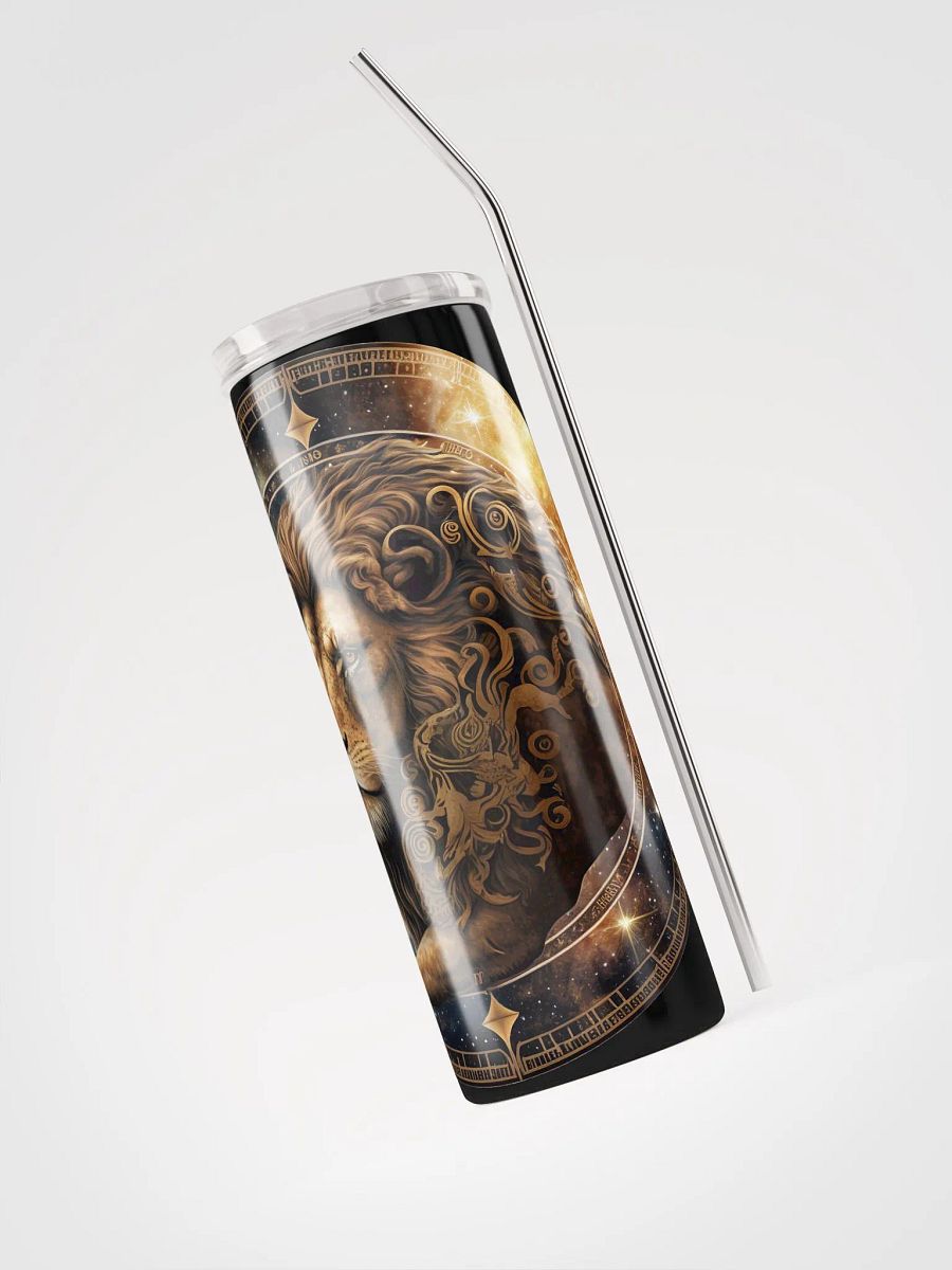 Embrace Leo's Fire with our Eco-Friendly Stainless Steel Zodiac Tumbler | Reusable Straw Included! product image (3)