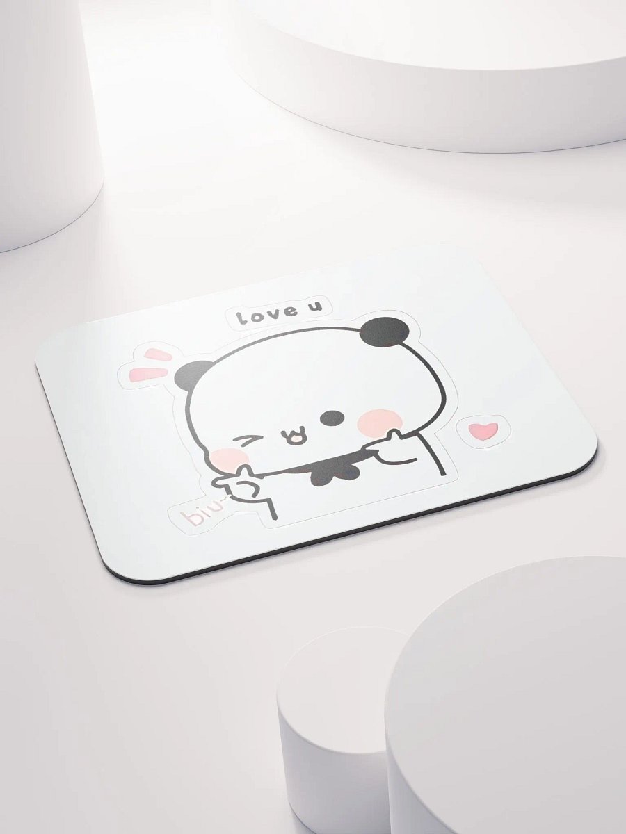 "Cute Panda Love Sticker Mouse Pad – Adorable & Expressive Design" 🐼💖 product image (4)
