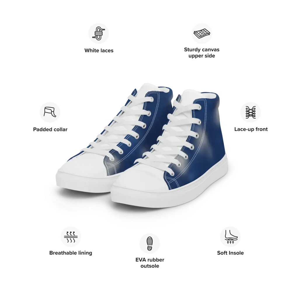 Men's cloudy blue high top canvas art sneakers / cloudy product image (4)