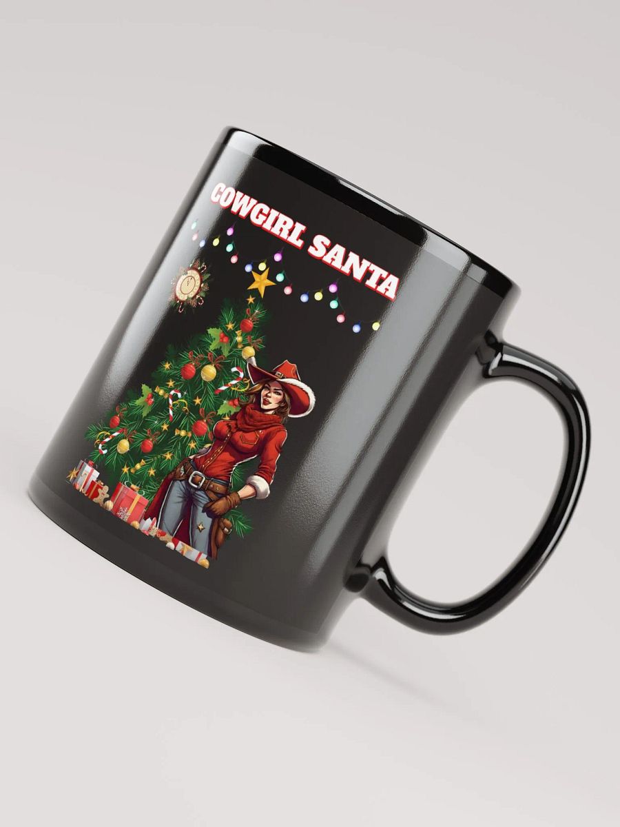 Cowgirl Santa - Christmas Black Mug product image (4)