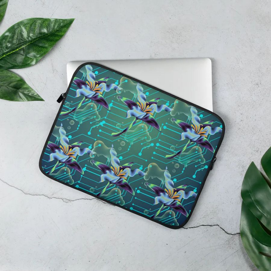 Meta magic teal design laptop cover for the techi men and ladies product image (2)