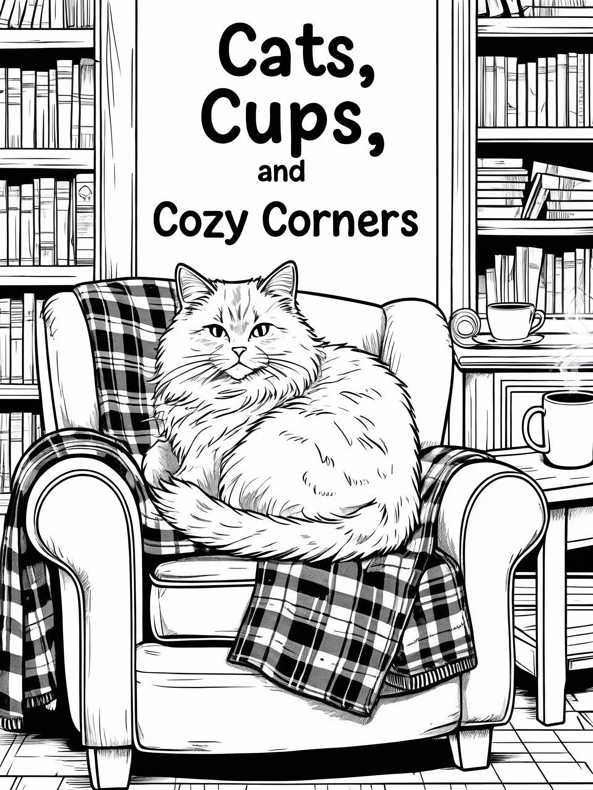 Cats, Cups, and Cozy Corners Coloring Book product image (1)