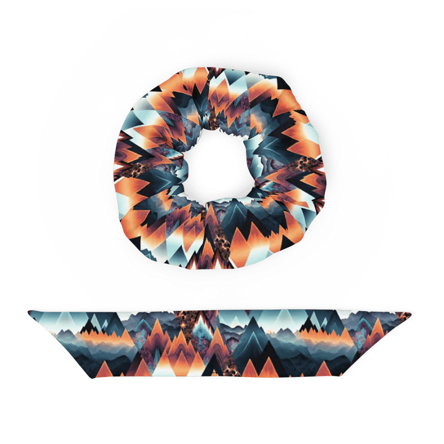 Hair Scrunchie - Modern Rustic Boho Mountain Peaks product image (4)