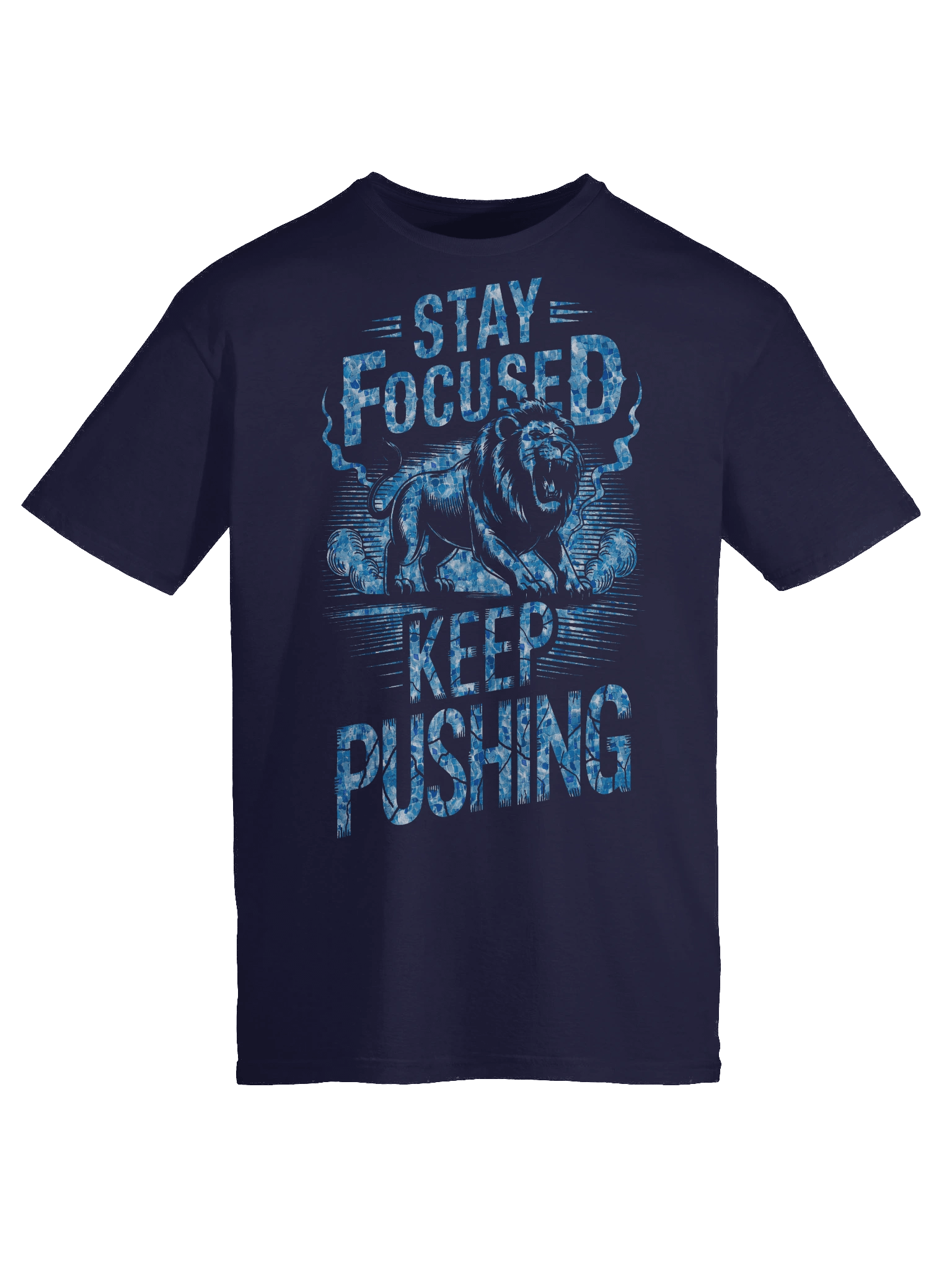 Stay Focused – Keep Pushing V4 Graphic T-Shirt Speckled Blue product image (18)