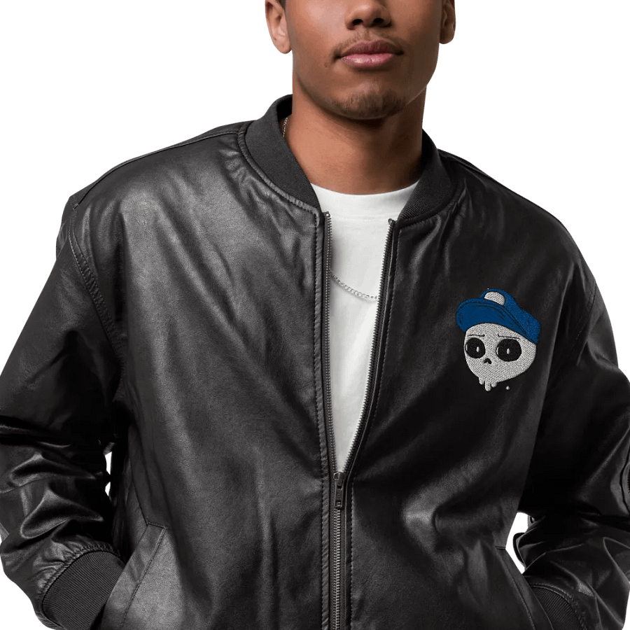 Skully Faux Leather Bomber Jacket product image (6)