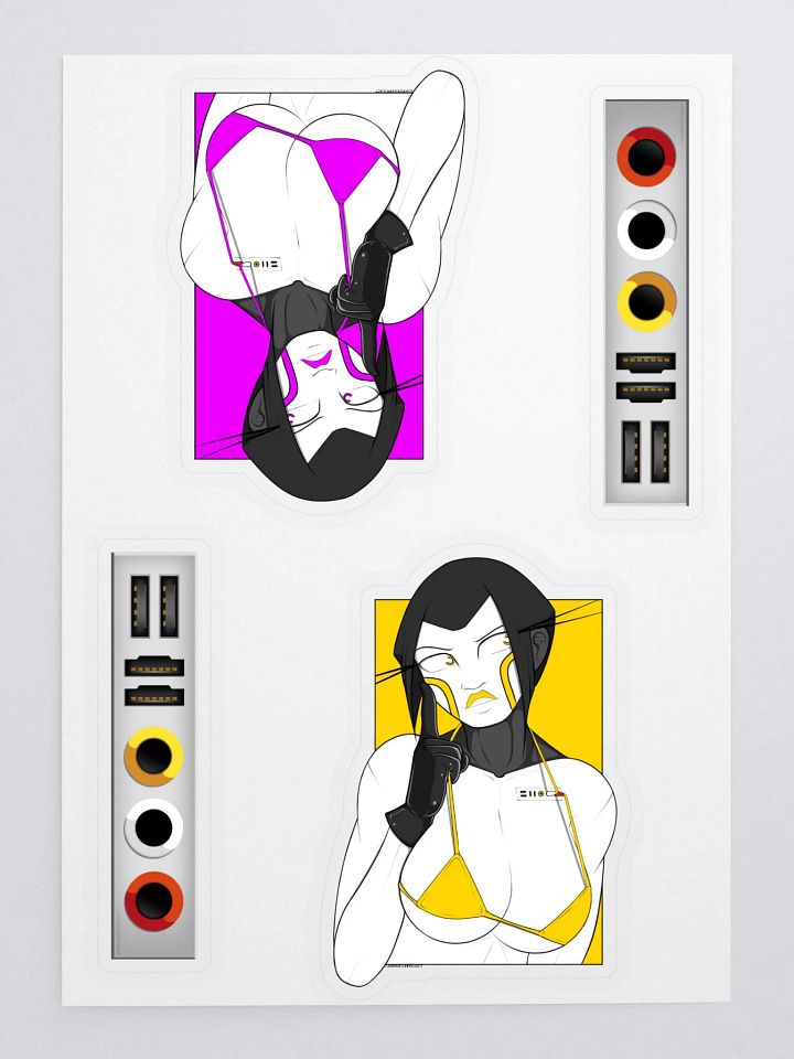 Summer Swimsuit Sticker Sheet (Yellow/Magenta) product image (1)