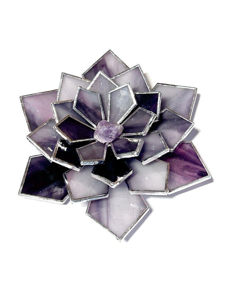 Purple Amethyst Stained Glass Succulent product image (2)