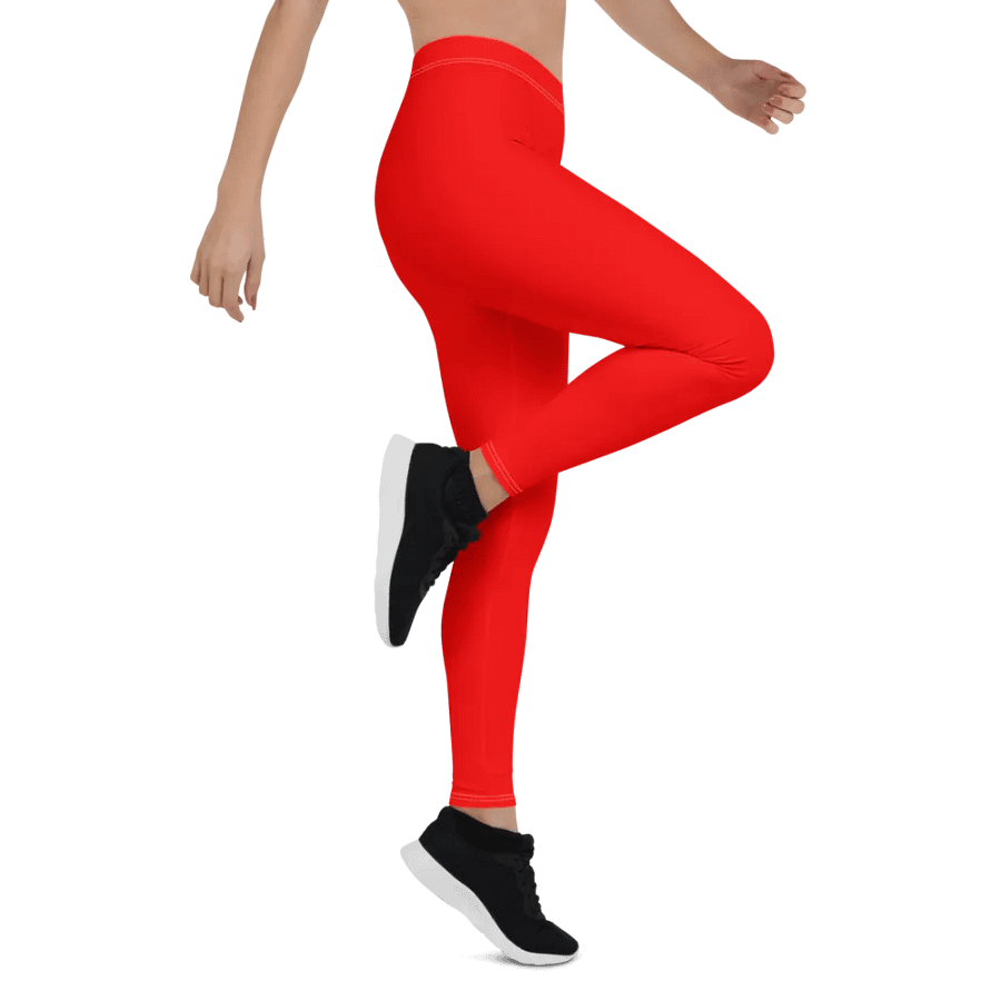 Plain Color Red Leggings product image (6)
