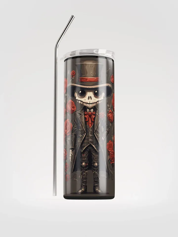 Gothic Romance: Skeleton & Roses Stainless Steel Tumbler for Valentine's product image (1)