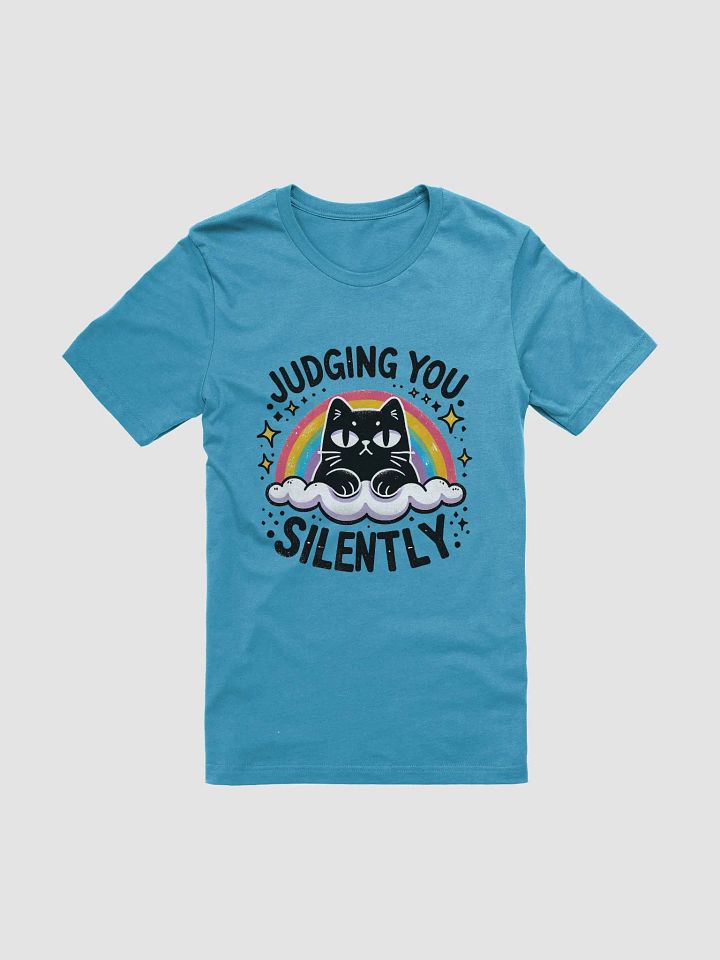 Judging You Silently - Black Cat Rainbow T-Shirt product image (1)
