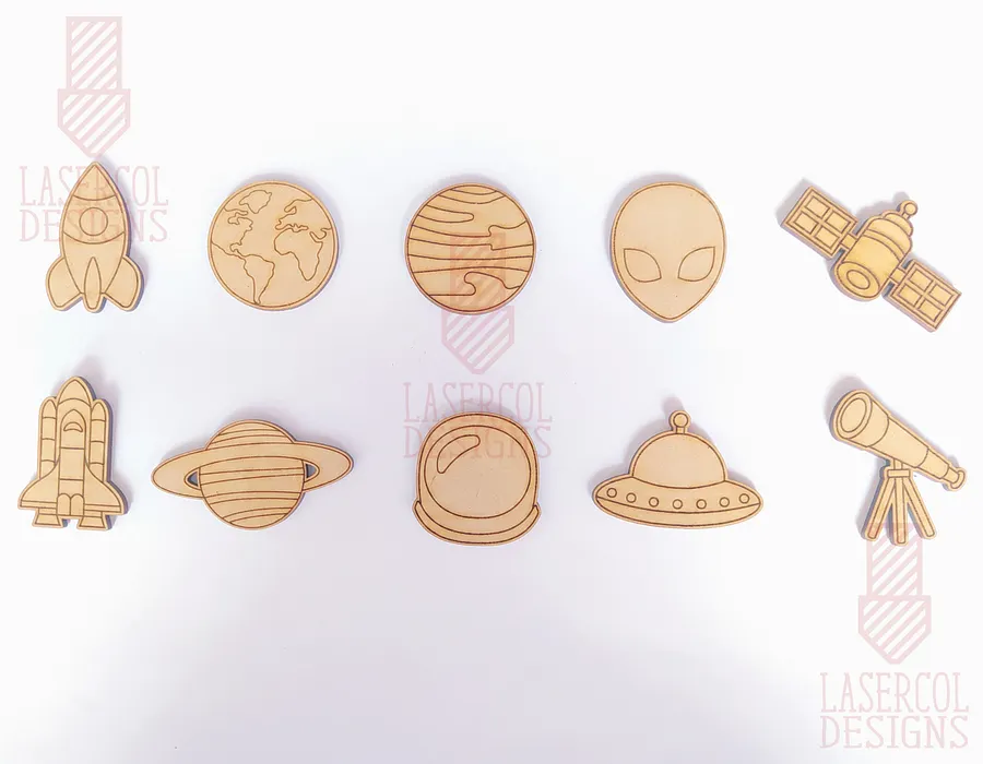 Space Cut Outs and Stud Earrings - Laser Cut Files product image (3)
