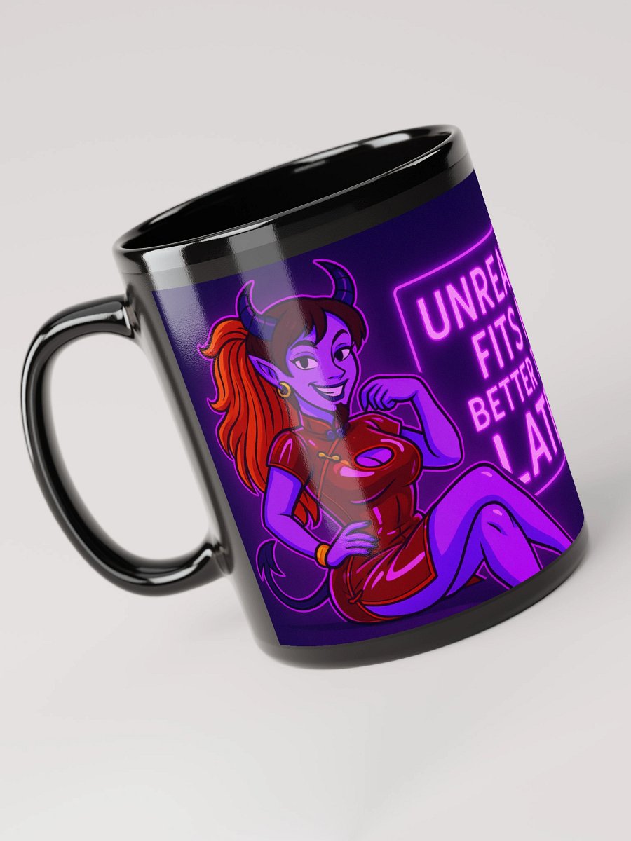 Unreality Fits Me Mug – Jaz the Glam Demonette | Surreal Alt Femme Coffee Cup product image (3)
