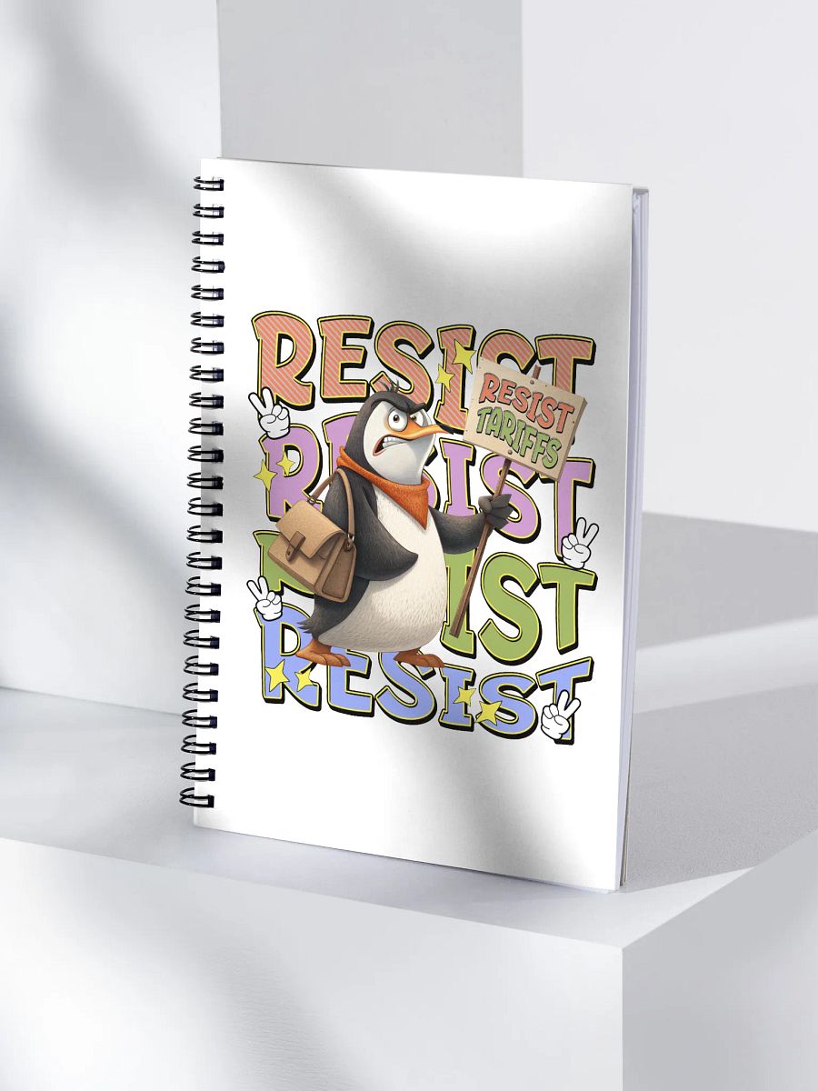 Resist Tariffs Penguin Spiral Notebook product image (1)