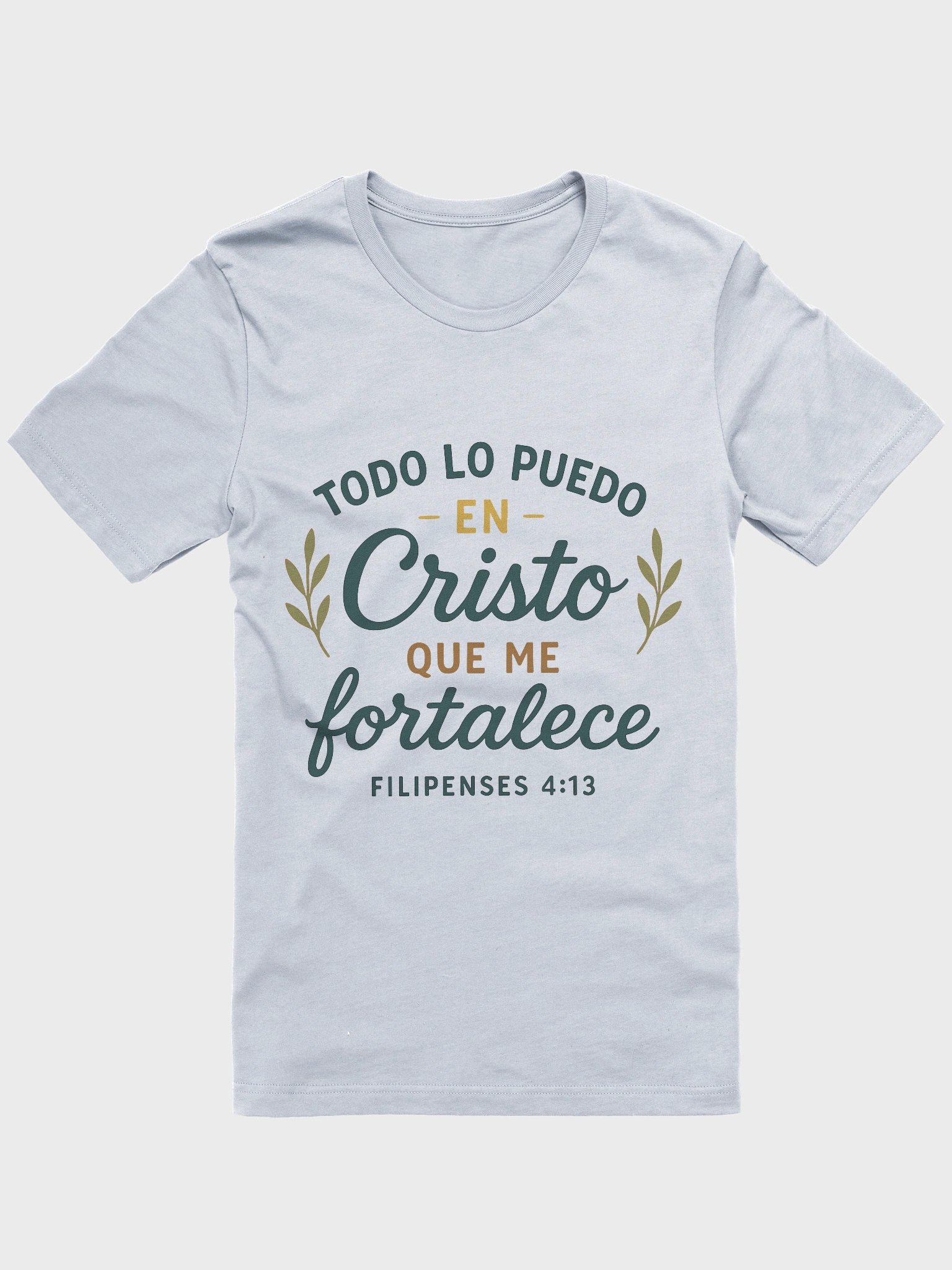 Christian T-Shirt – “Todo lo puedo en Cristo” (Philippians 4:13) – Spanish Bible Verse product image (1)
