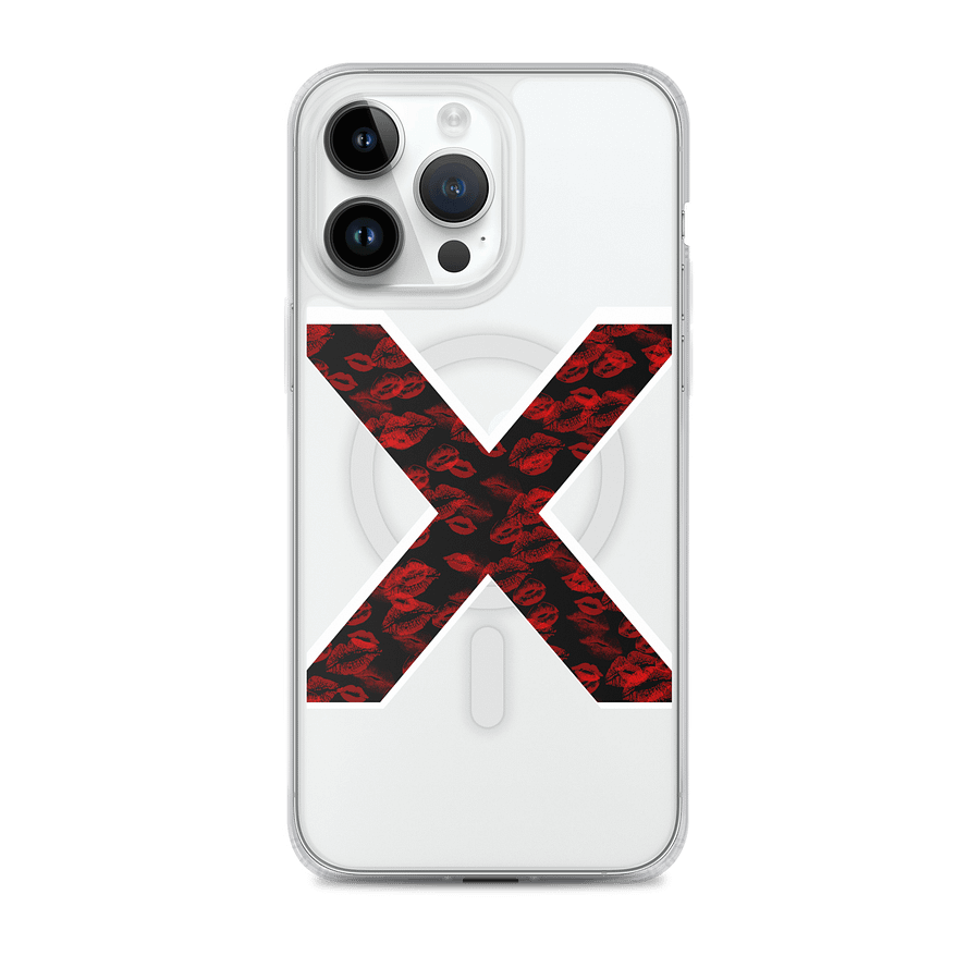 Black X Red Lipstick Kisses Phone Case product image (1)
