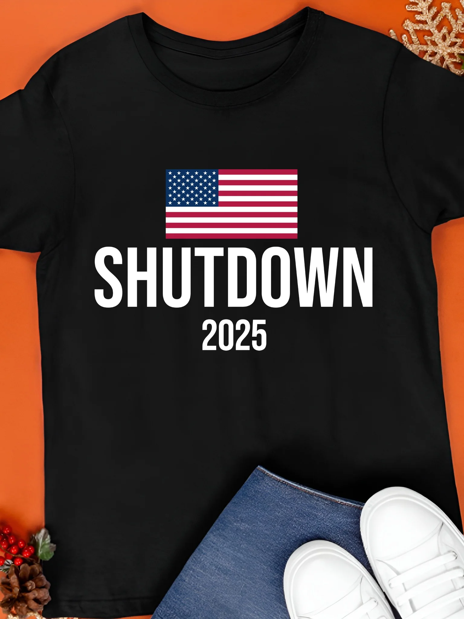 The Shutdown 2025 USA Flag Shirt product image (1)