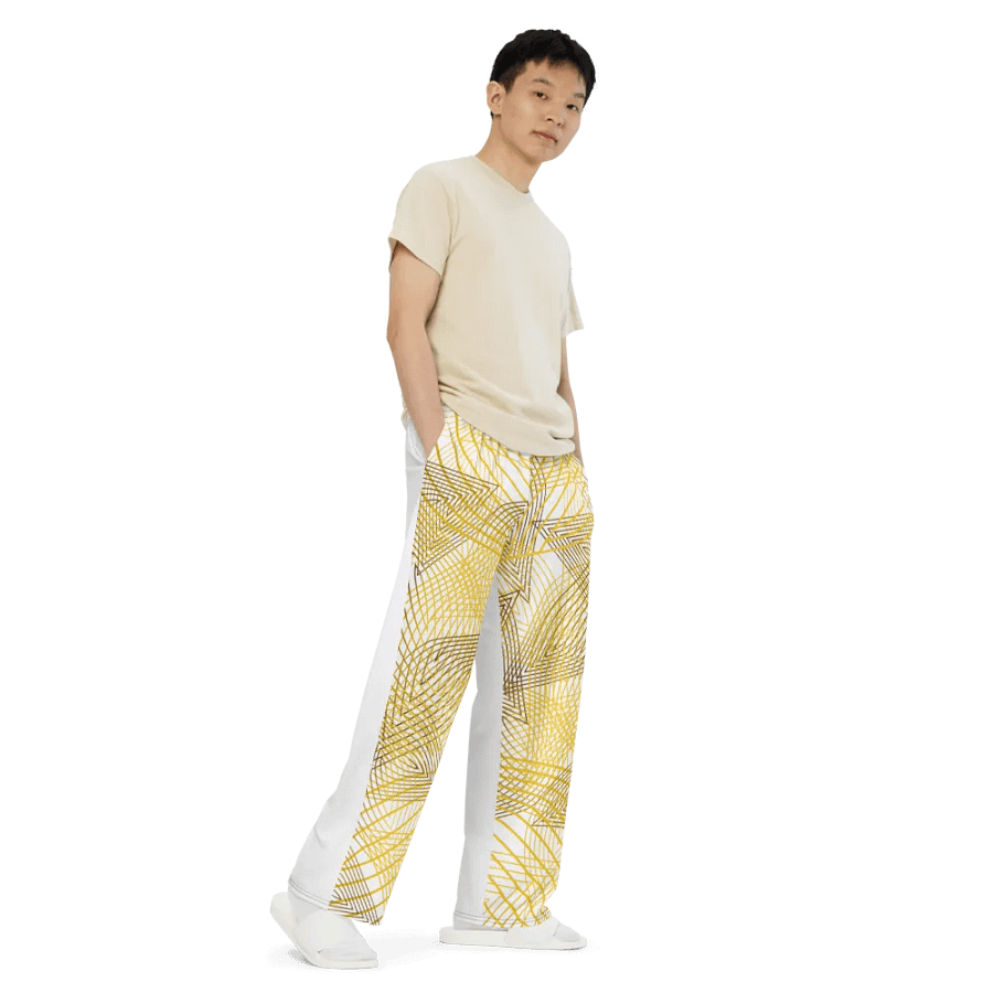 Pants with golden lines and leaf design product image (6)